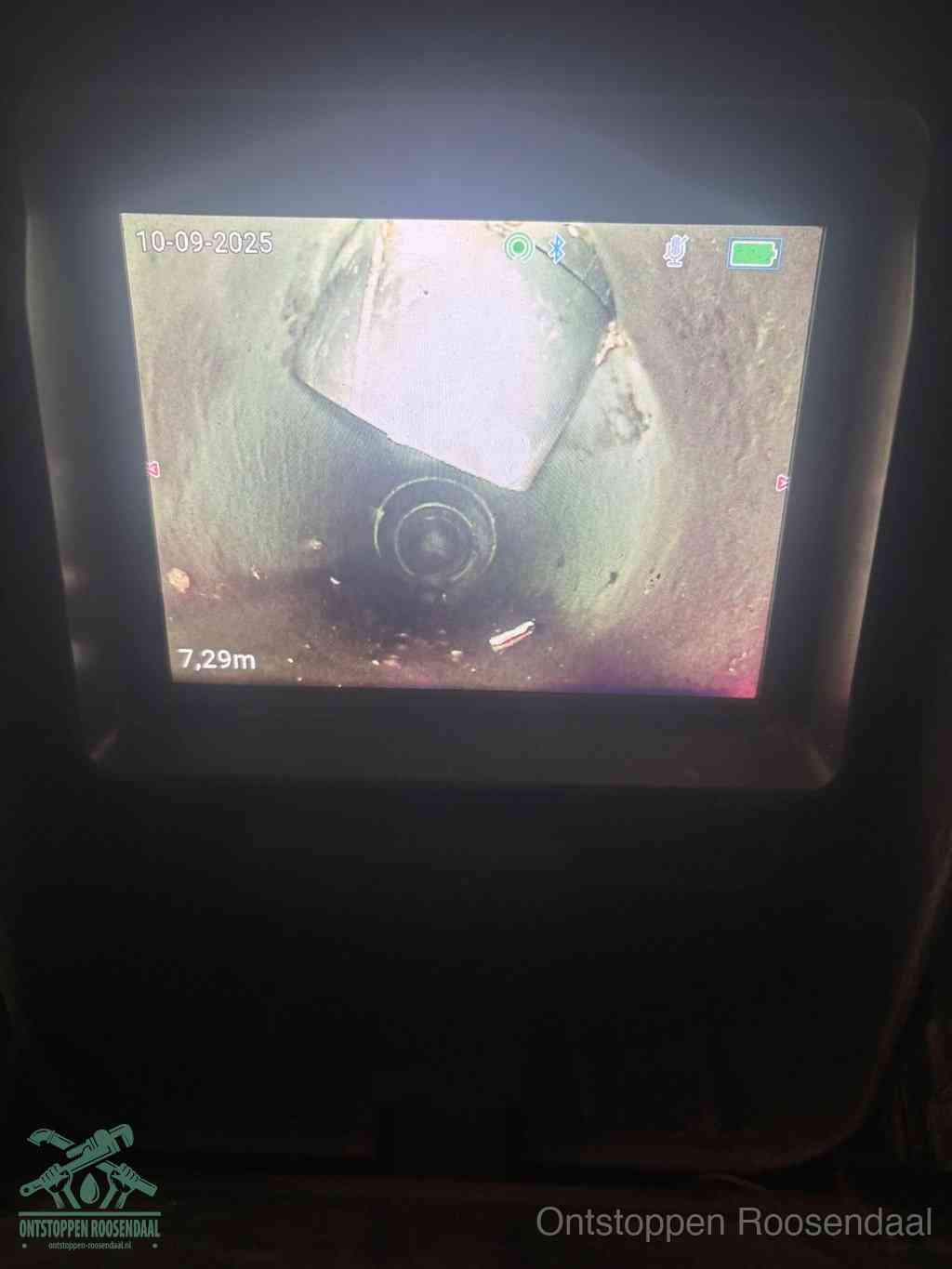 Rioolverzakking camerabeeld in Roosendaal